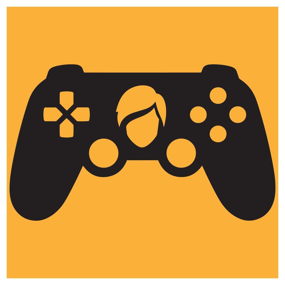 illustration of a game controller with a female player in the middle vector