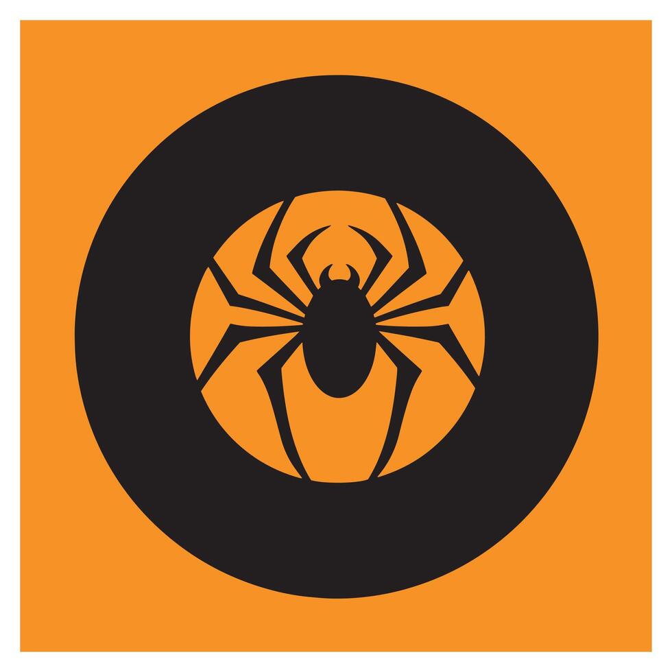 Graphic depiction of a stylized spider design featuring bold colors perfect for halloween vector