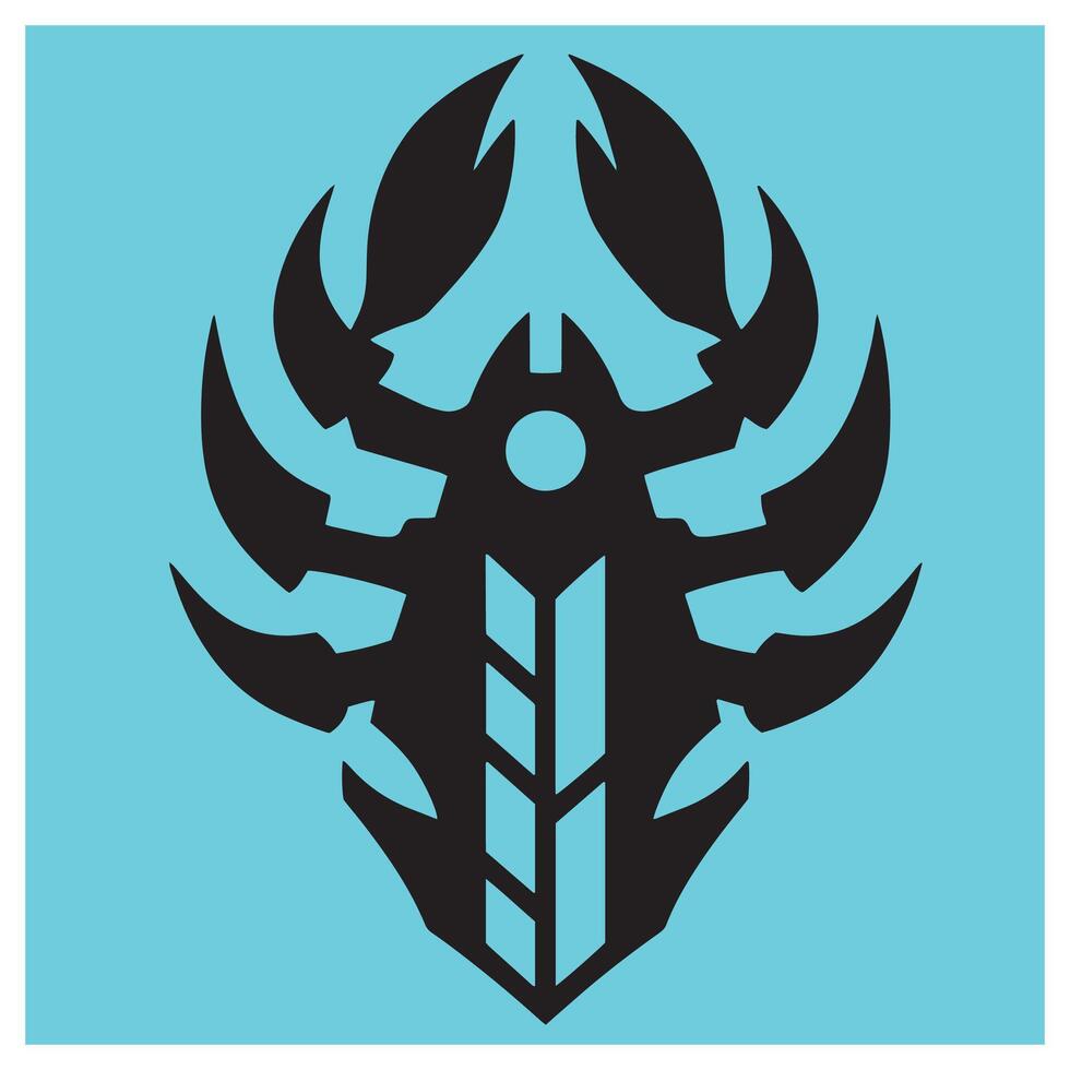 Abstract tribal design with sharp elements centered on a light blue background vector