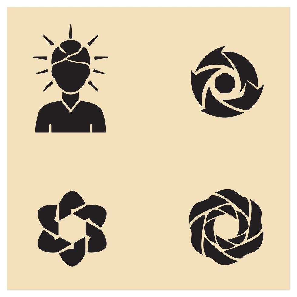 Creative icons symbolic of ideas photography and modern digital design elements vector