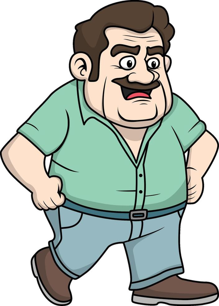 Scary dad happy Father's Day Cartoon Illustration vector