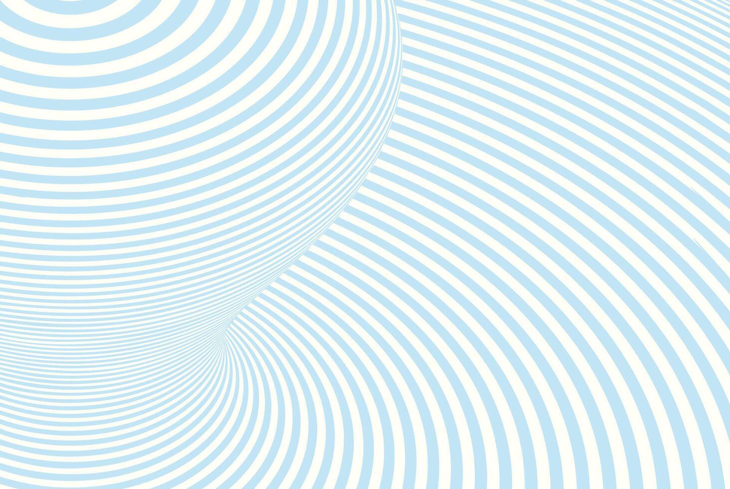 Abstract wavy line pattern in light blue and white, creating an optical illusion of depth and movement. Modern digital artwork with curved geometric shapes, dynamic flow, and a surreal, minimalist vector