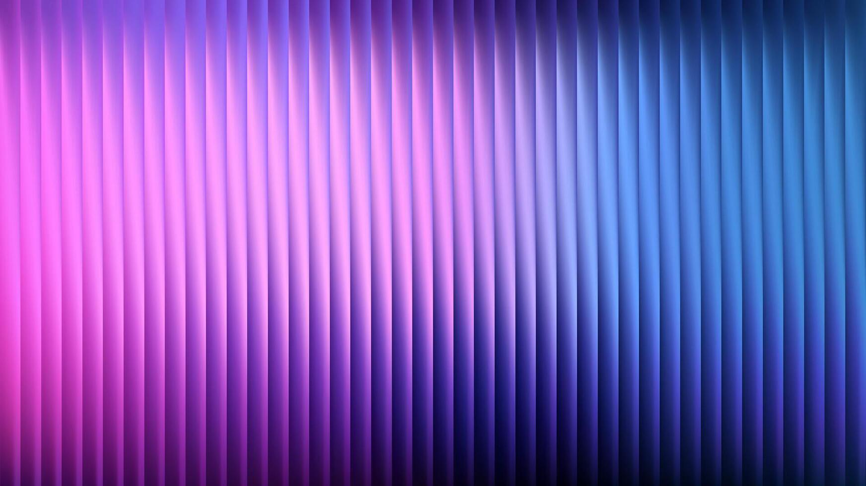 Fractal gradient glass with neon pattern effect creates abstract background. Texture vertical with blue green geometric fluorescent distortion of glossy prism. Ribbed purple vibrant summer blur vector