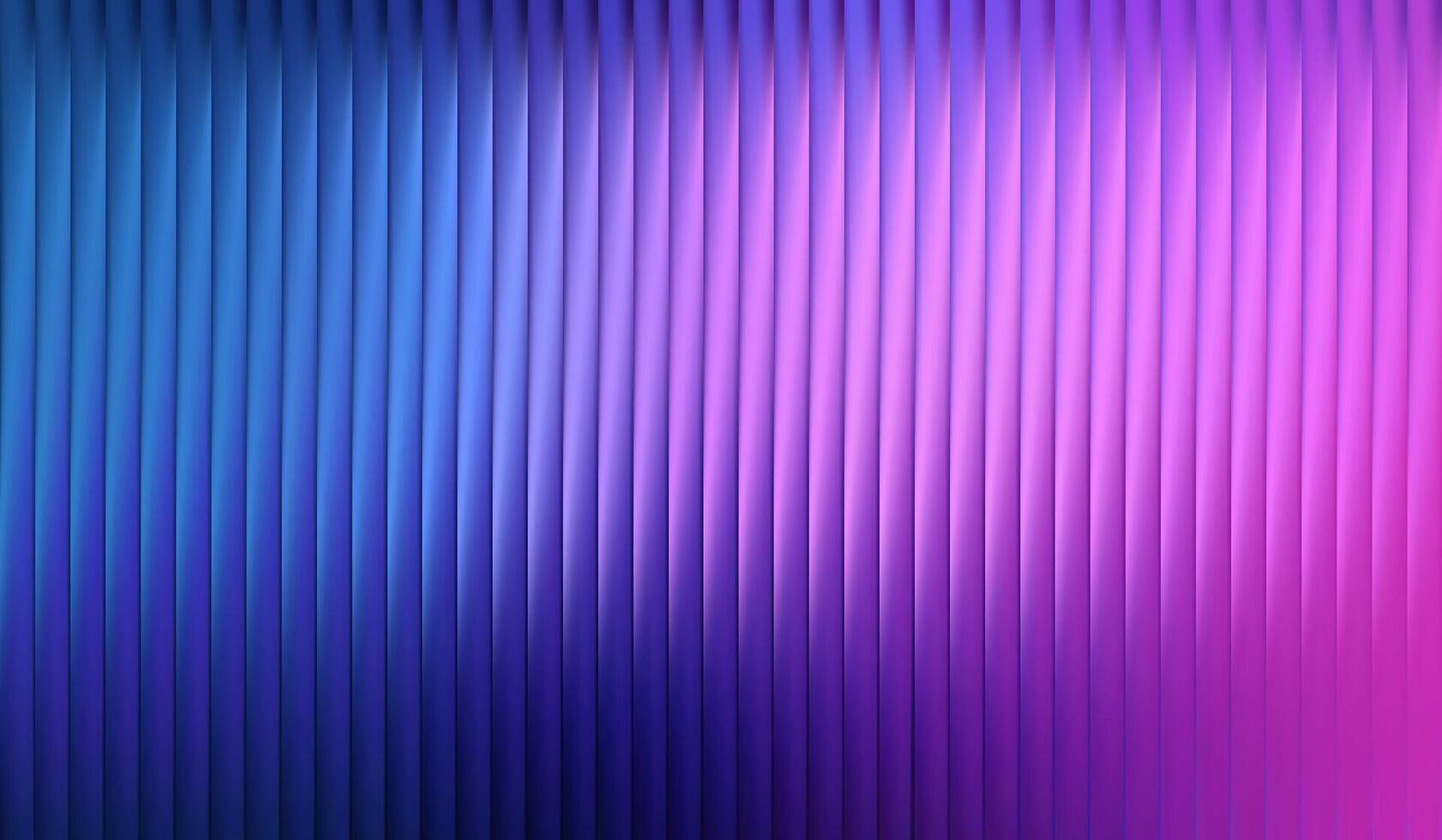 Glass gradient fractal with neon pattern effect creates abstract background. Vertical texture with green blue geometric fluorescent distortion of glossy prism. Purple ribbed vibrant summer blur vector