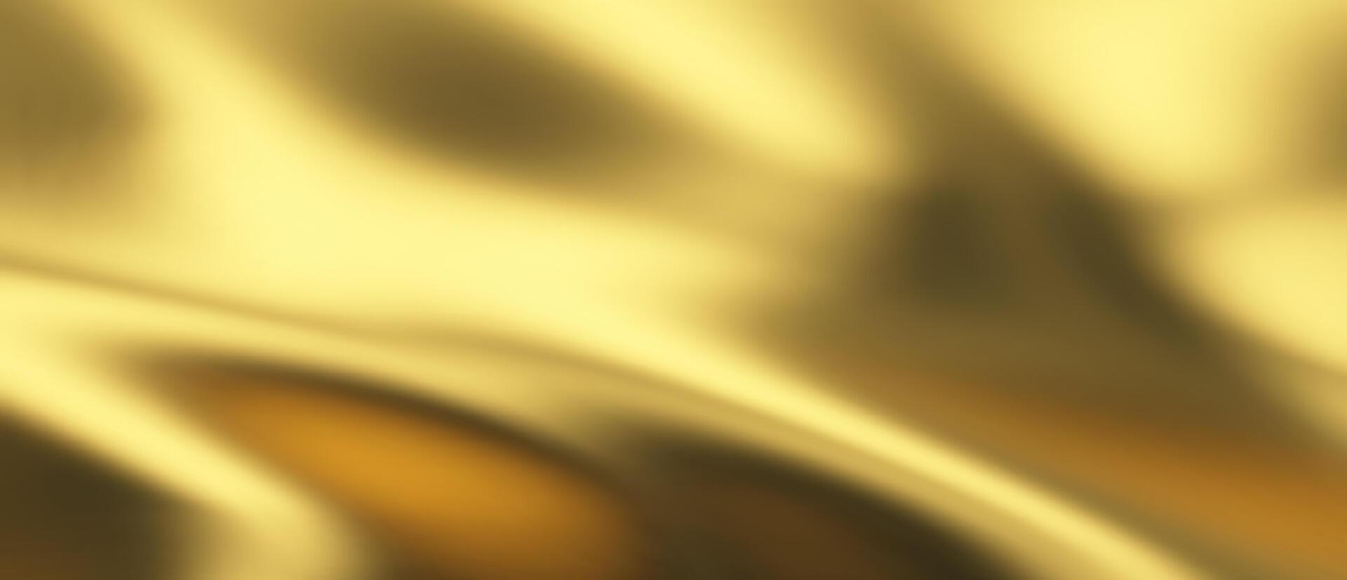 Gold silk background and golden liquid satin wave on fabric cloth for luxury elegance. Abstract smooth flag design with color and 3d ribbon by gradient. vector