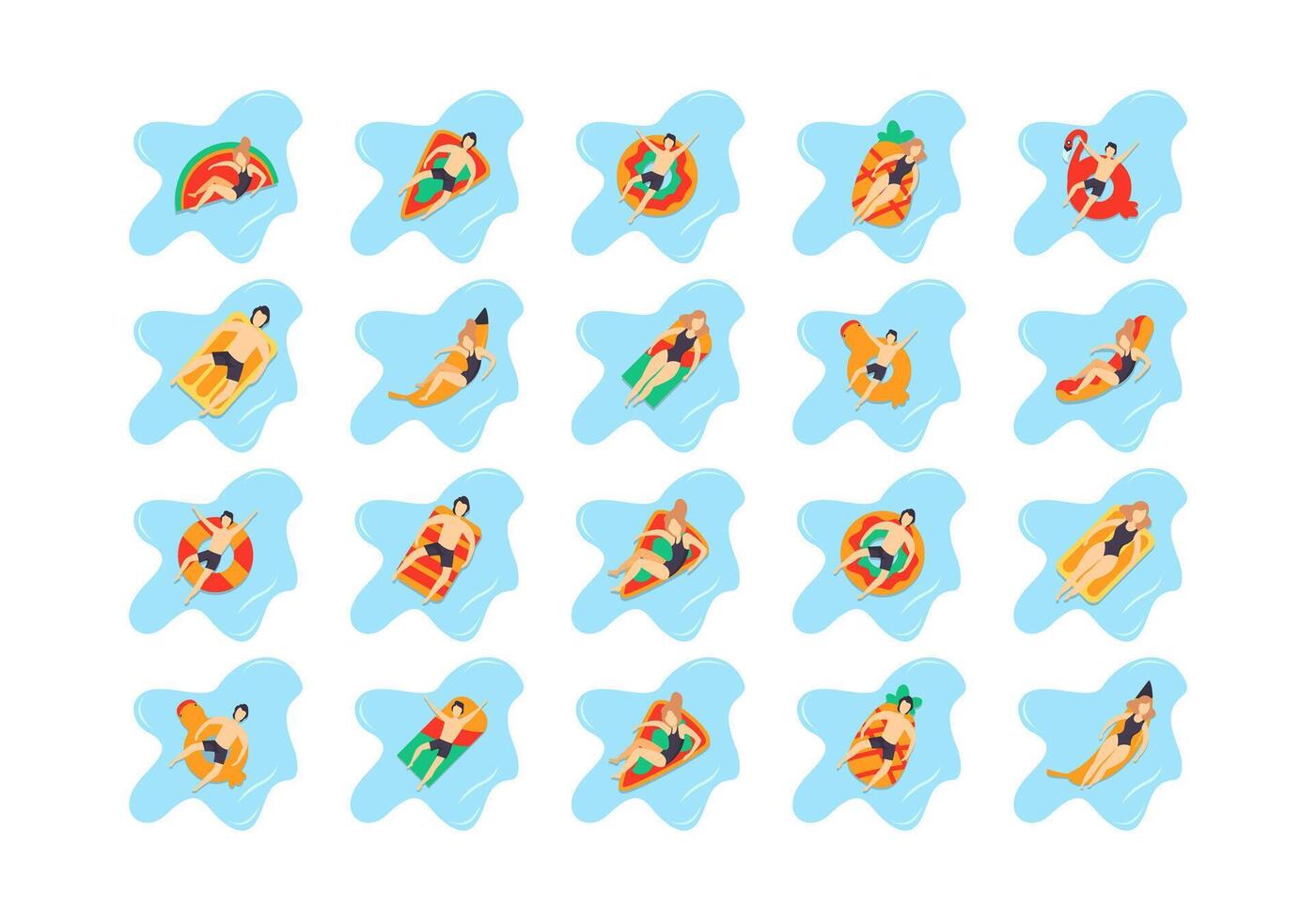 Swimming Activity Illustration Element vector