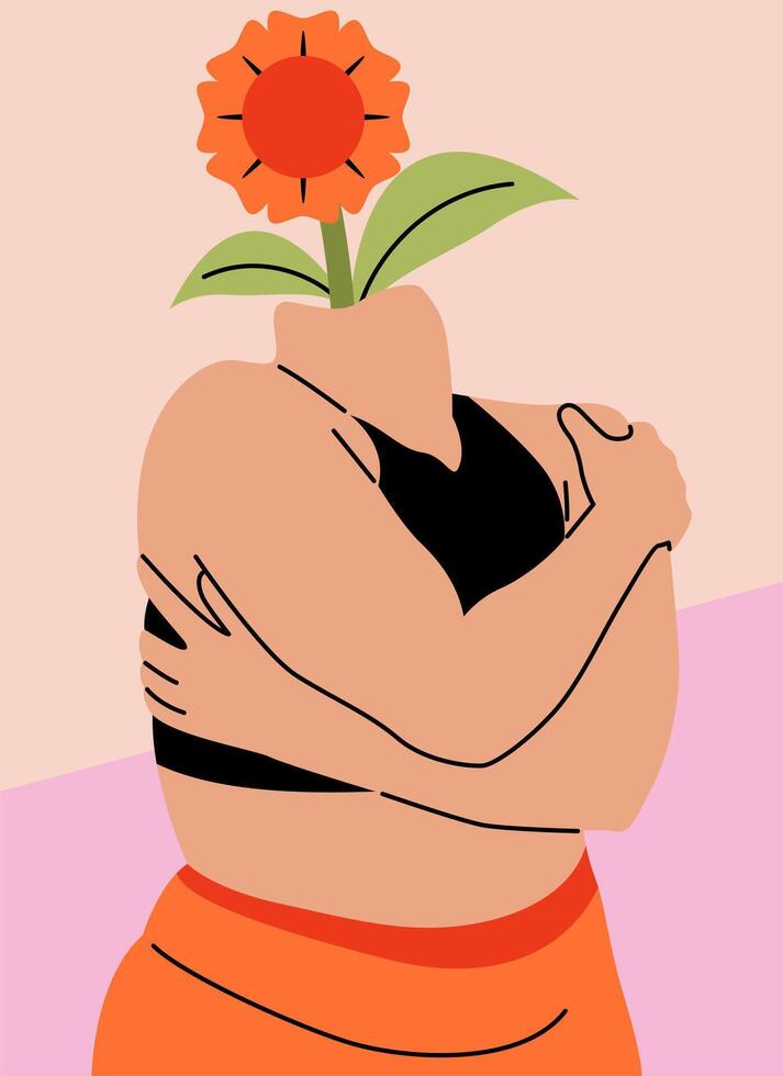 Body positivity conceptual illustration vector