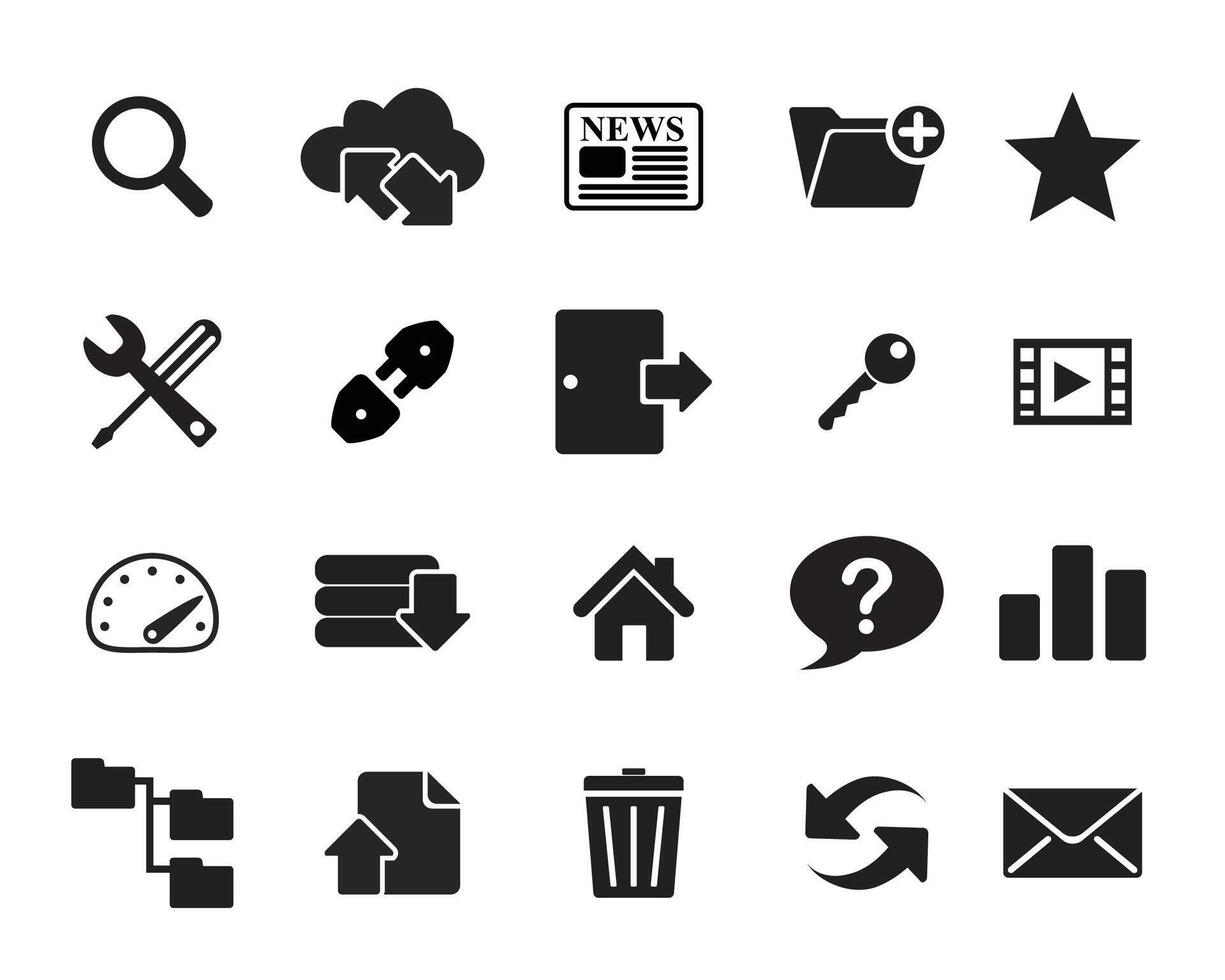 Computer graphic icon set for website and graphic purpose. vector