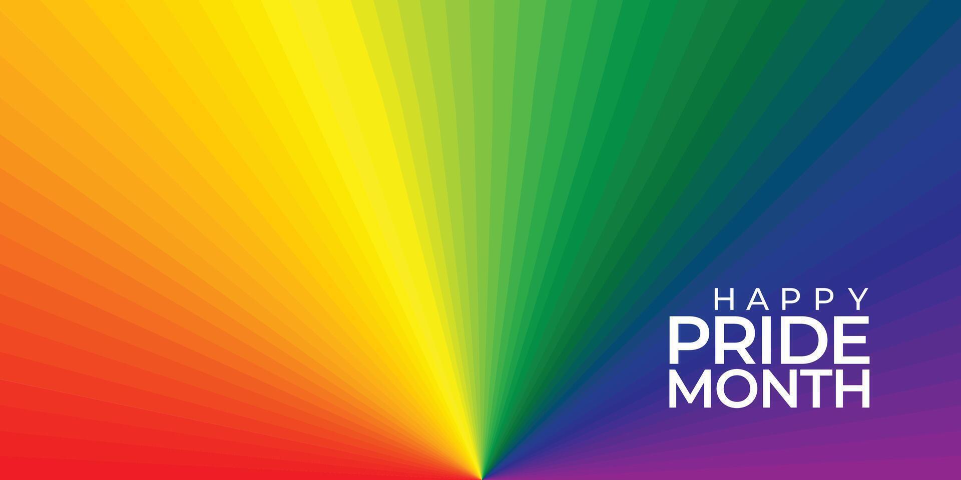 Happy pride month banner. Rainbow colored background vector