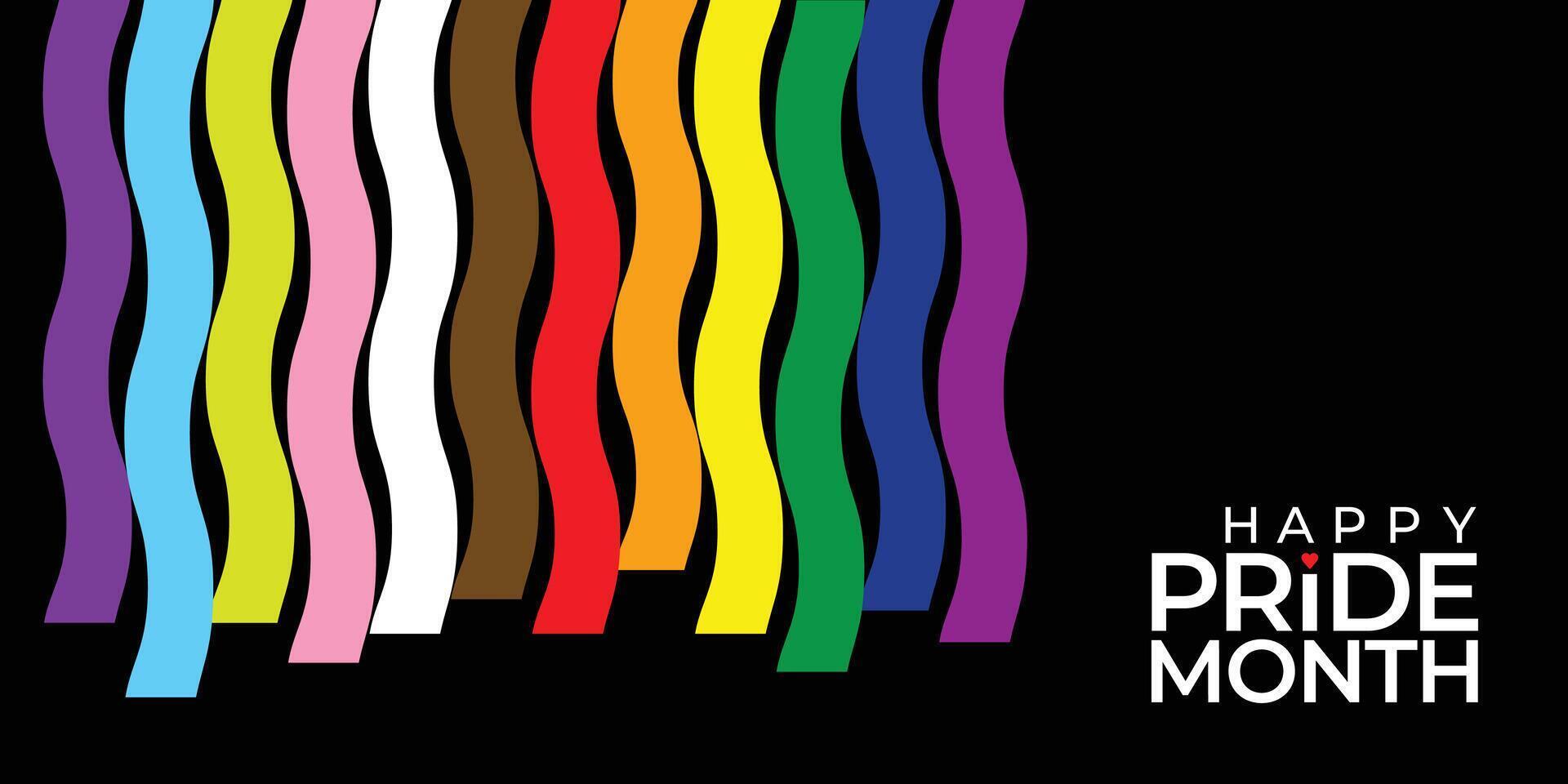 banner with LGBTQ flag for Social media posts, stories, websites. LGBT rainbow symbol poster template. Colors for the celebration of pride month. Pride Day vector