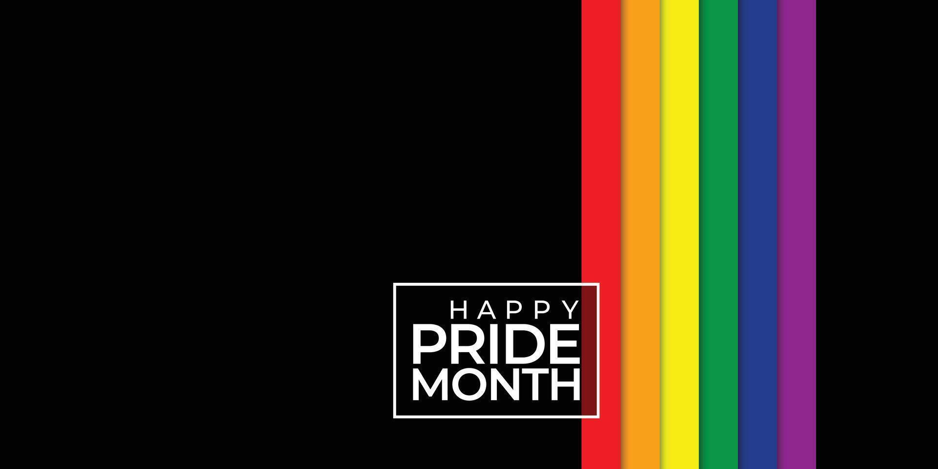 Pride Banner with LGBT Flag Wave. Pride Month Illustration. Pride Rainbow Flag Wave Design Element vector