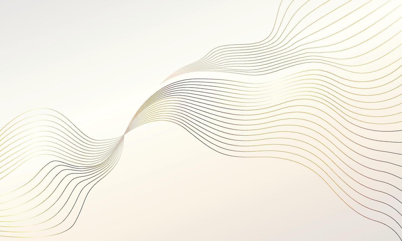 gold on white line wave abstract pattern, elegant luxury design background, flow curved dynamic wave lines banner vector