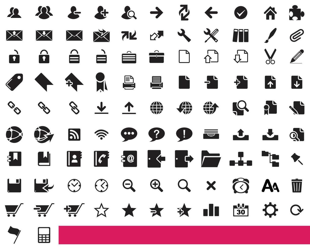 Set of 101 web icon set. Home, location, call, email, address, globe, chat, message, communication information, support etc kind of icons for website and graphic project. vector