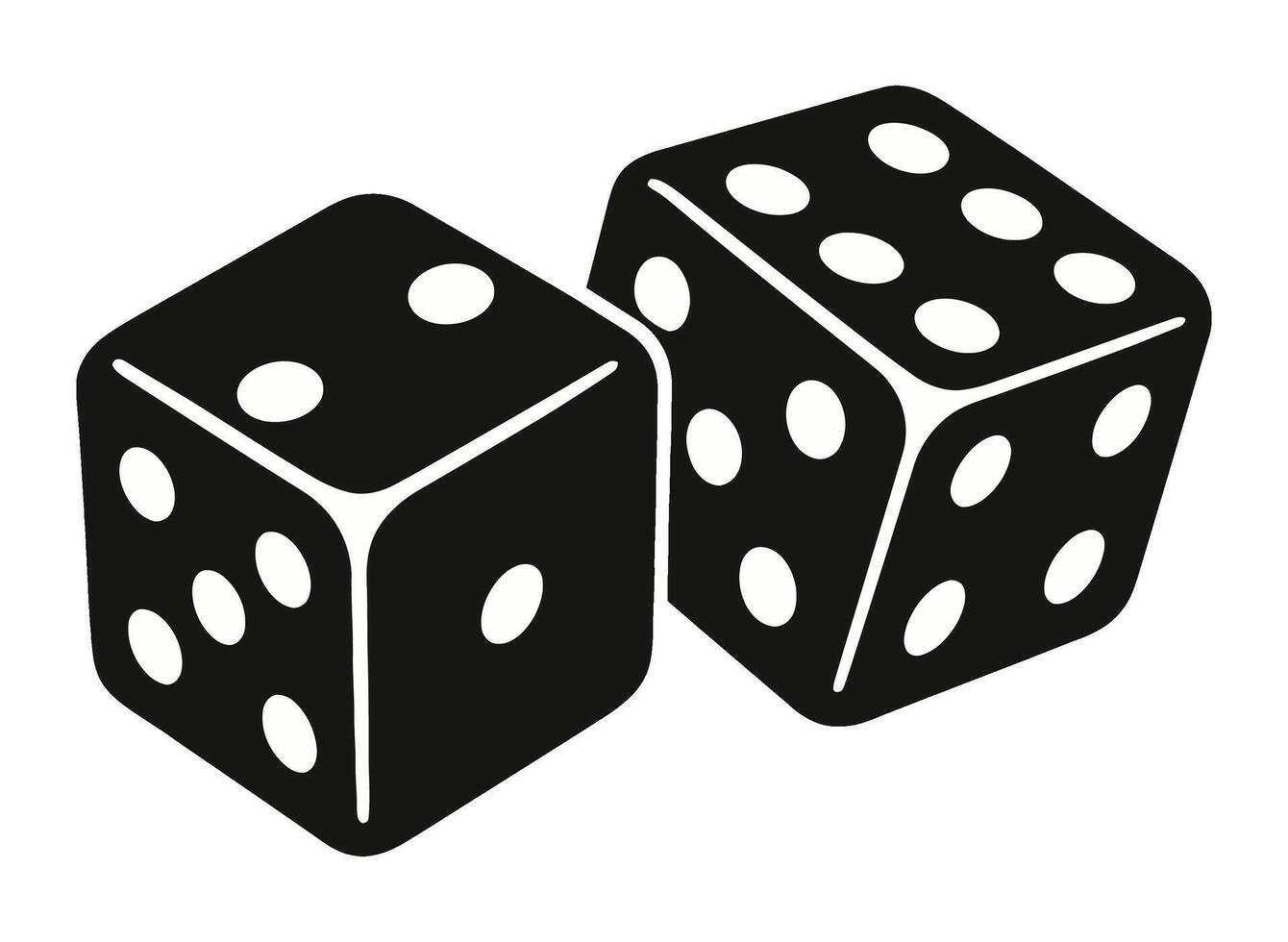 A Pair of Black and White Dice - Gaming and Chance Icon vector