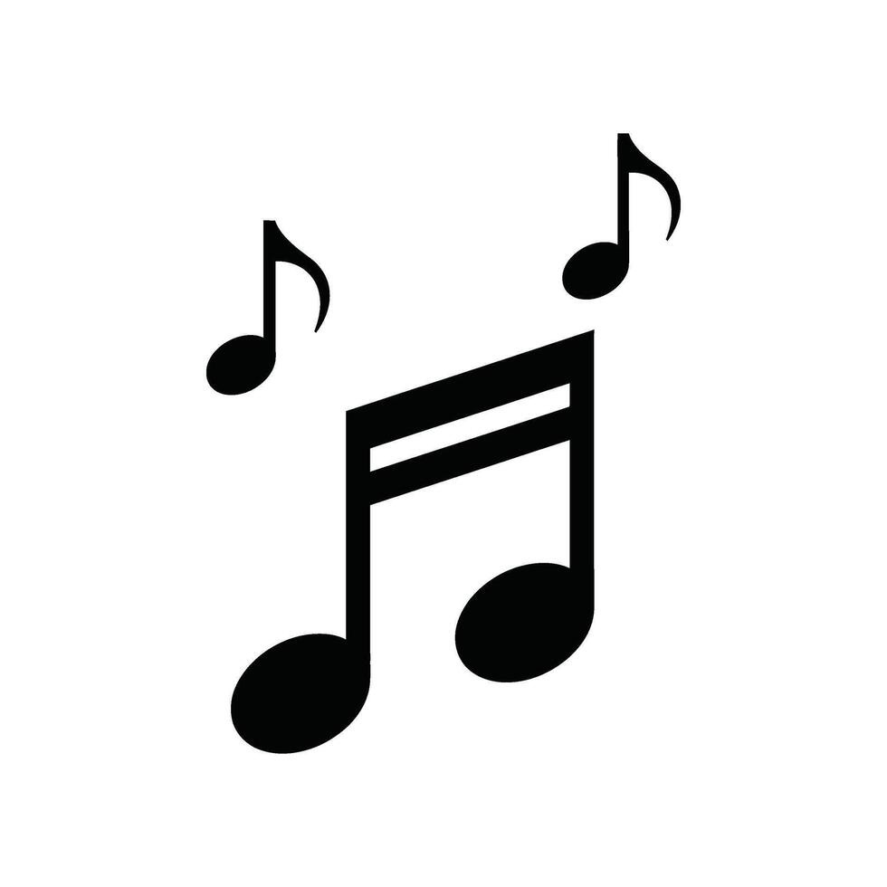 Simple Black Music Notes Icon - Melody and Sound Symbol vector
