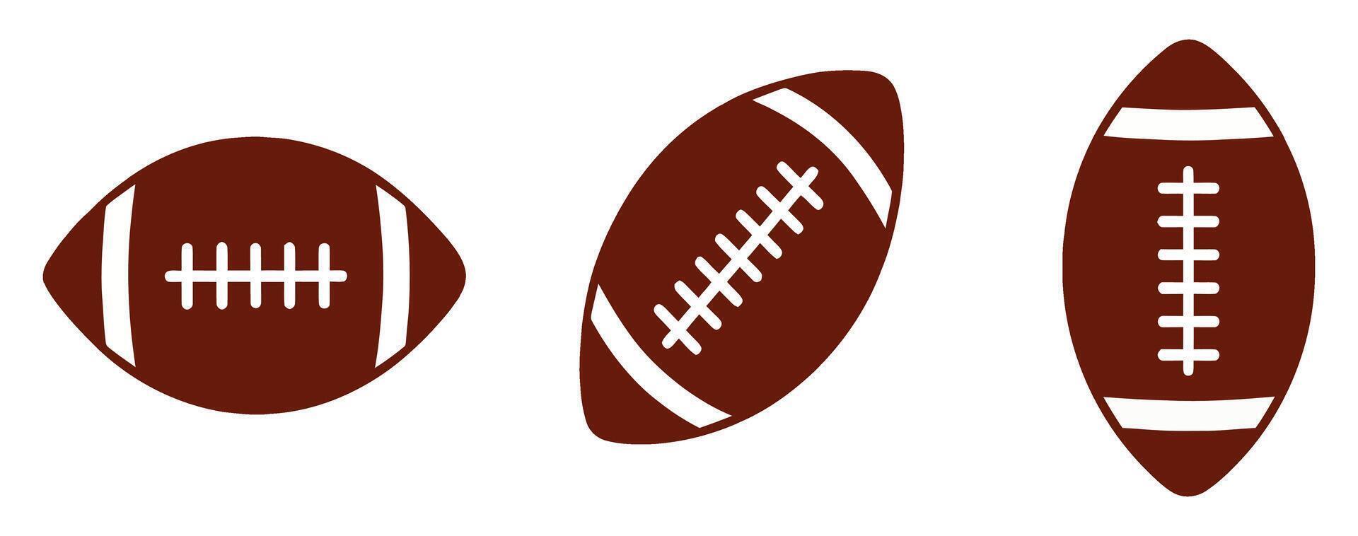 American Football Ball Set - Sports Game Icon vector