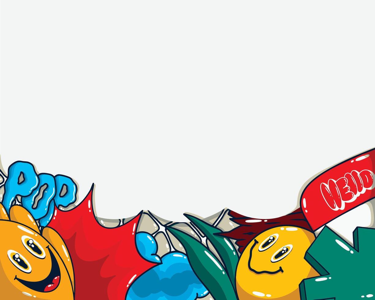 Fun Graffiti Art Featuring Cheerful Characters and Bold Lettering vector
