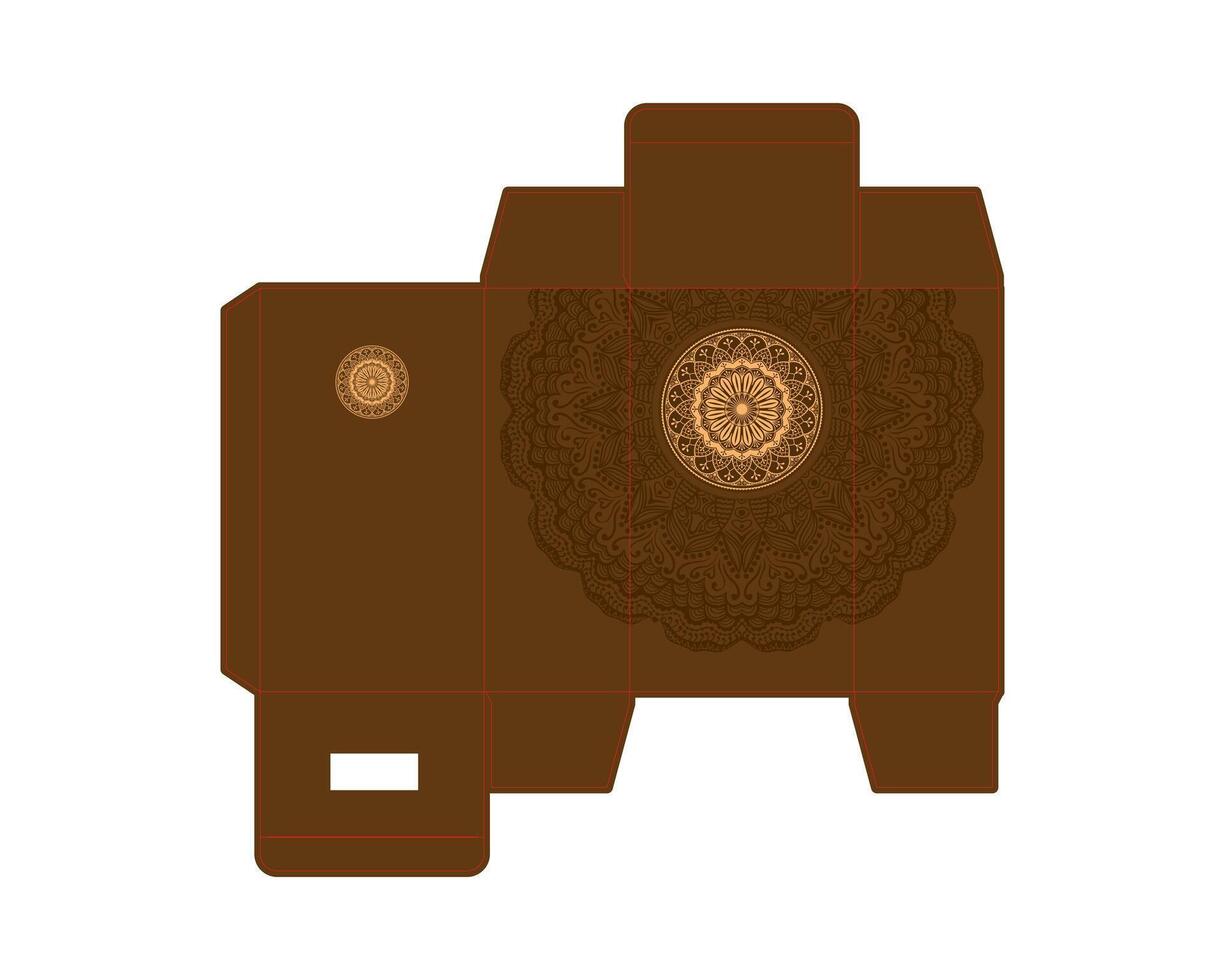 Perfume box design Design Template Brown and Gold vector