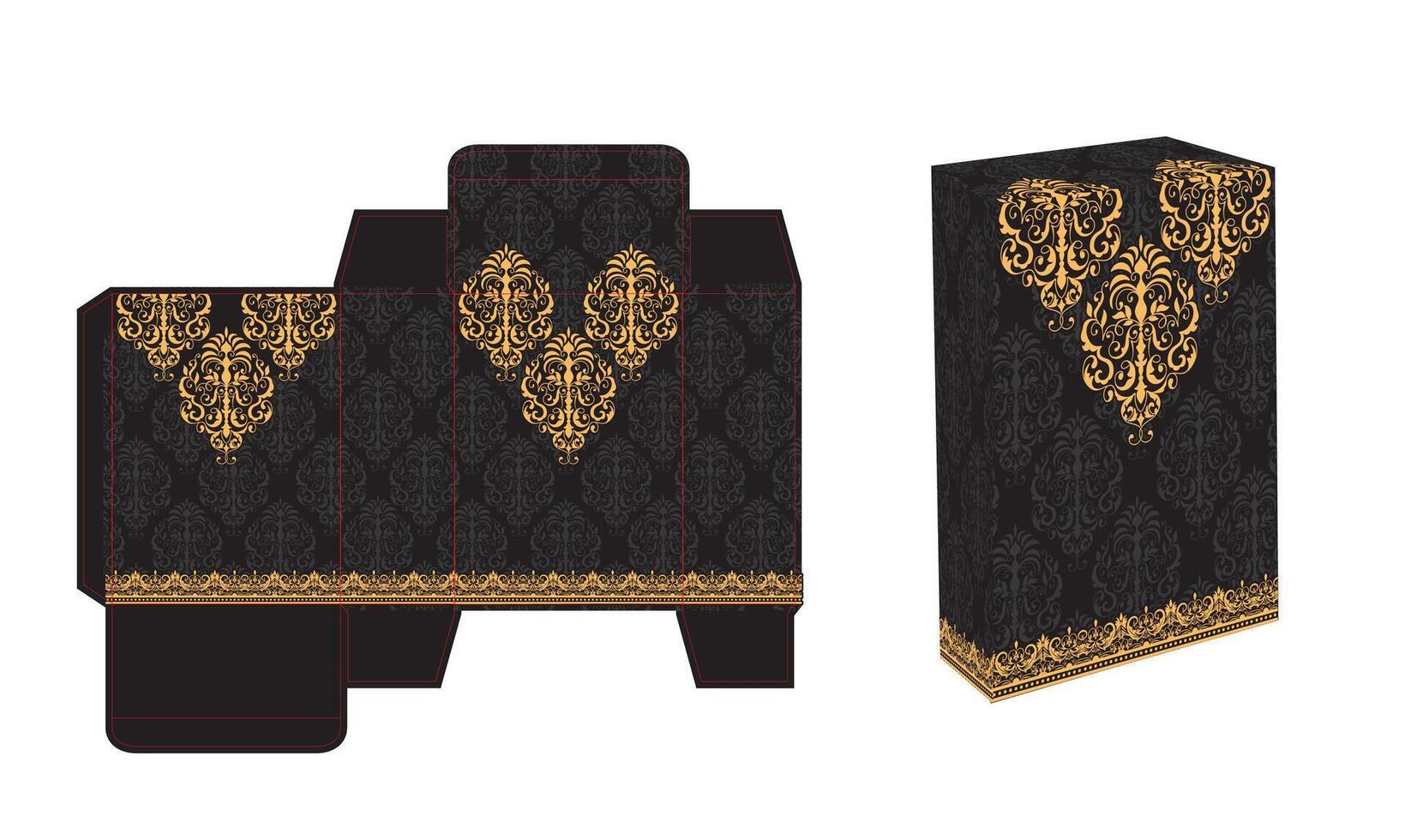 Perfume box design Design Template Black and Gold vector