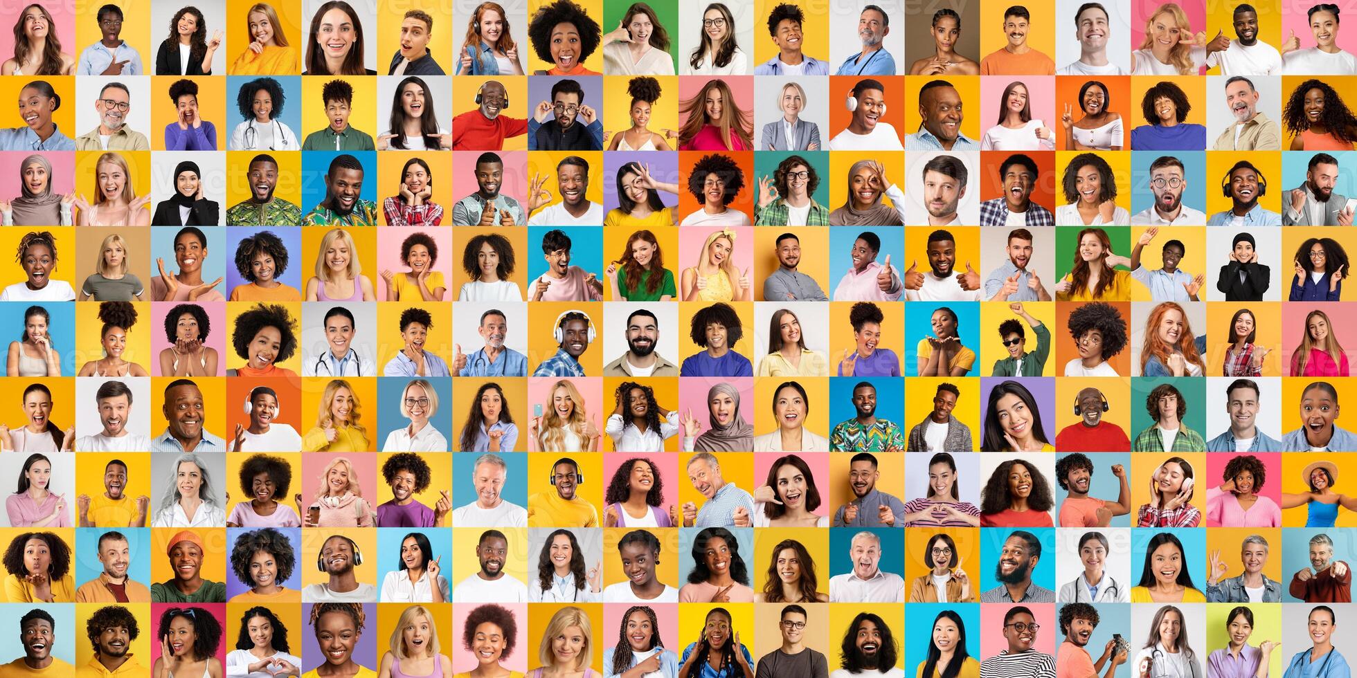 A vibrant collage features multiple individuals with different styles, representing a diverse lifestyle. photo