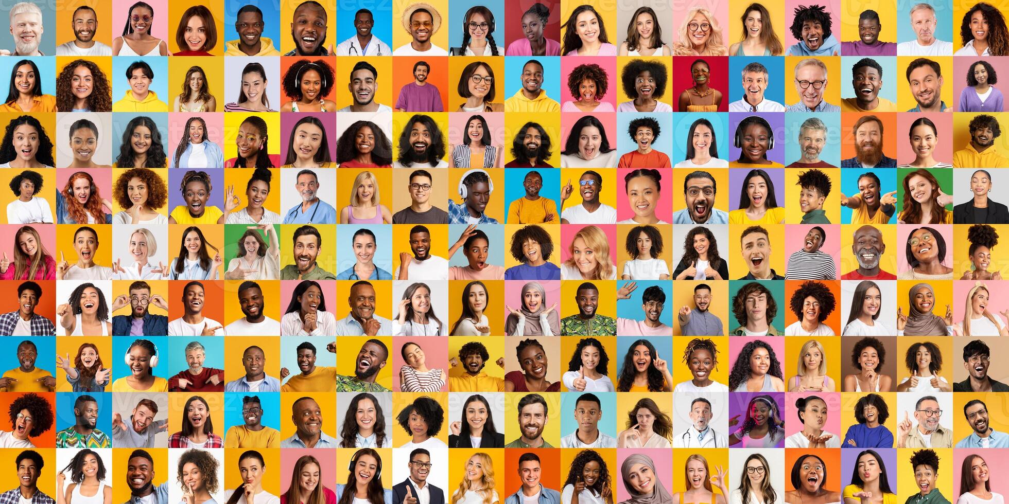 This collage features a diverse array of faces representing various backgrounds photo