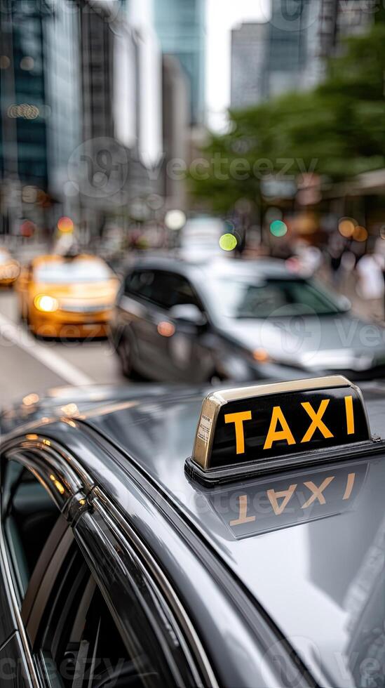 Taxi in the city photo
