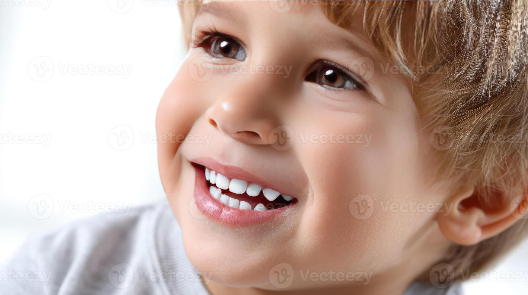 A young boy smiles with the words smile with confidence photo
