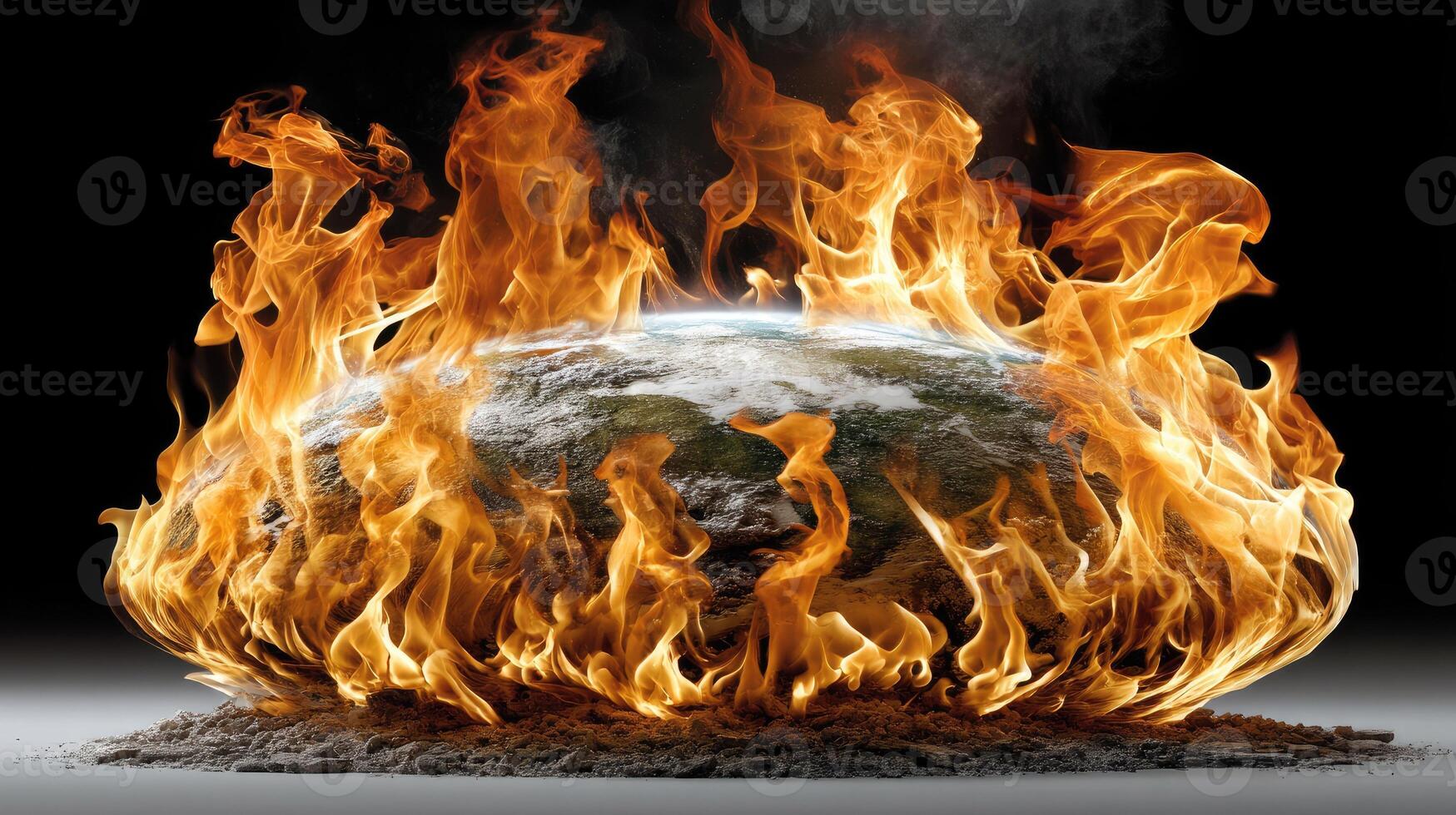 The earth is on fire in this image photo