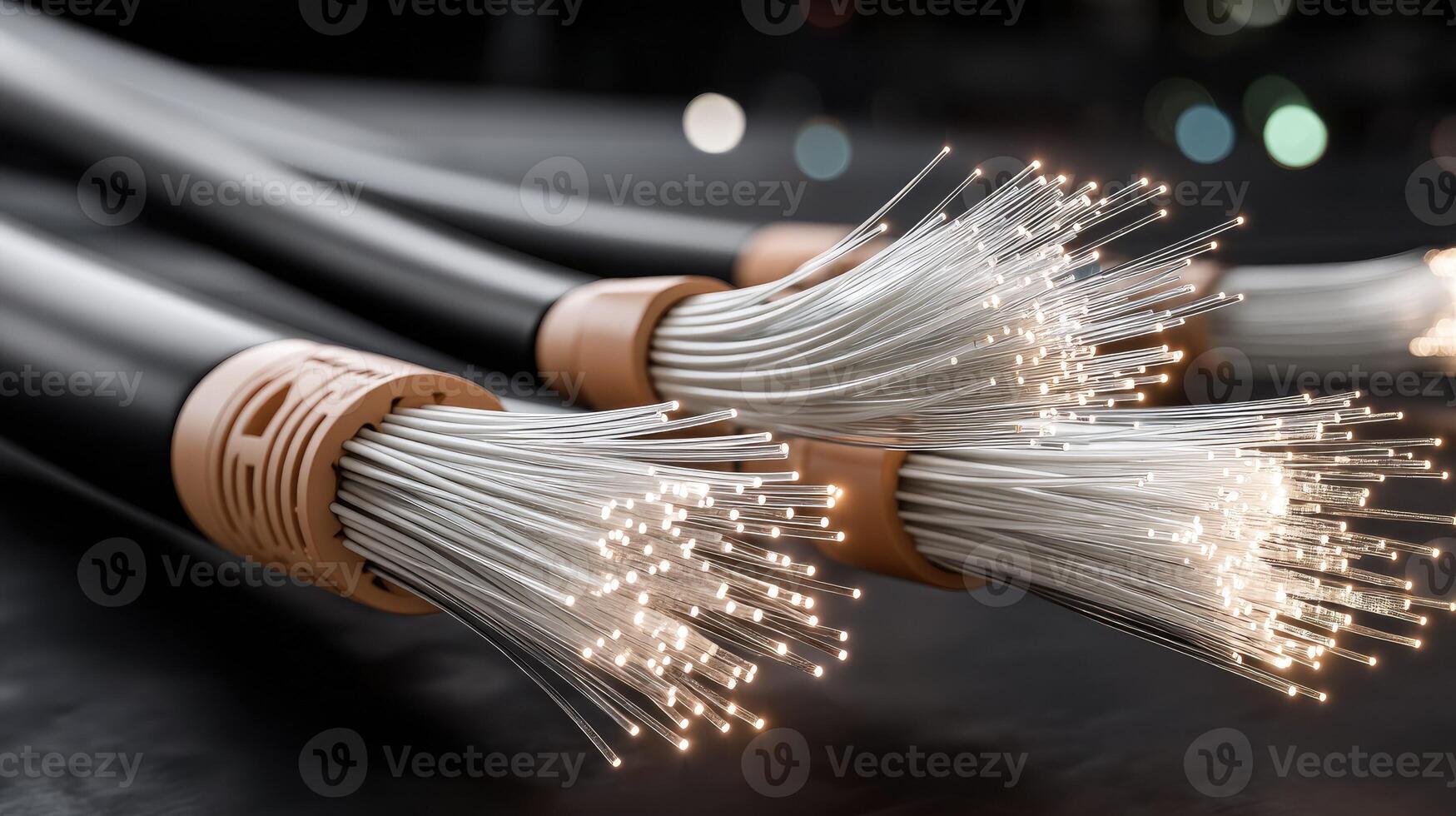 A group of wires with white and black wires photo