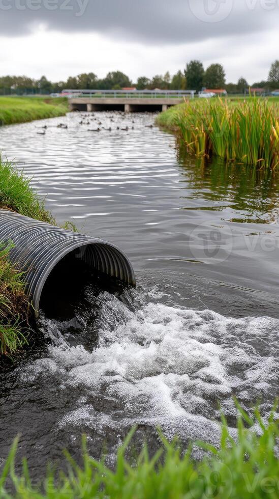 A pipe that is in the water photo