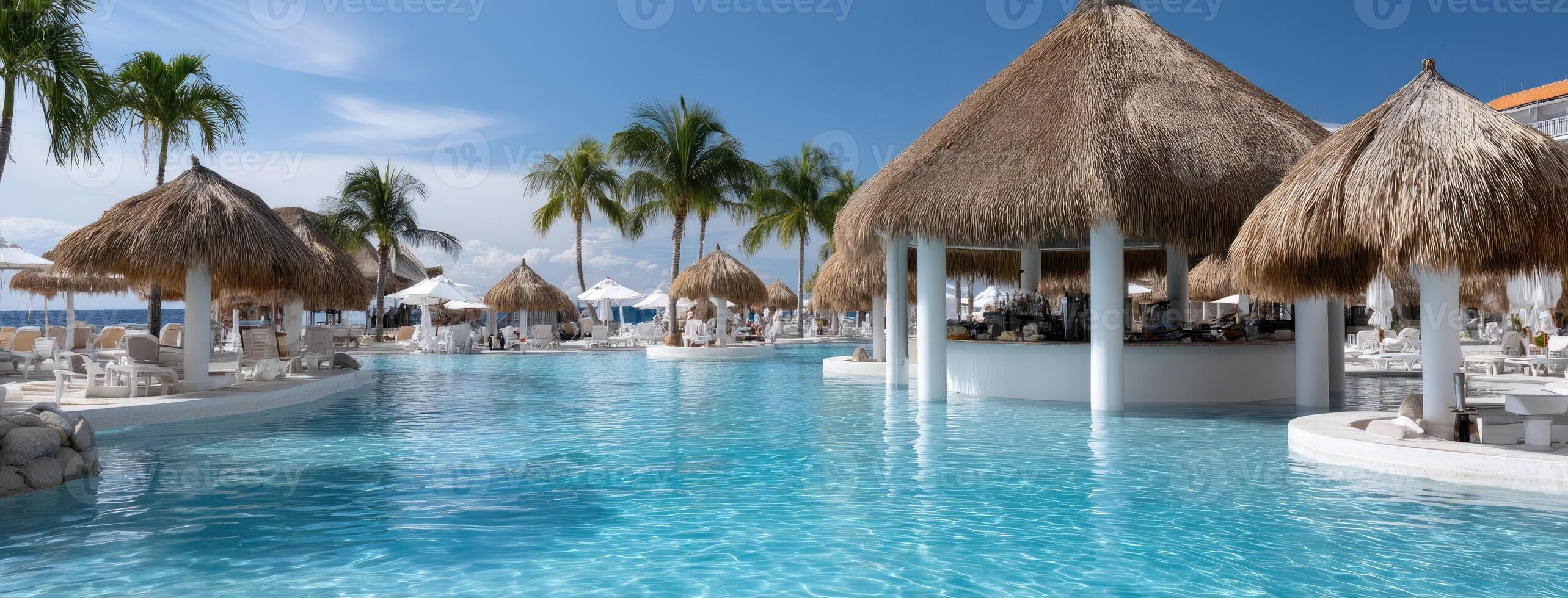 The pool at the beach club at the all inclusive resort photo