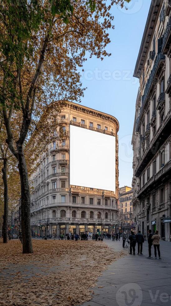 Blank billboard in the city square photo
