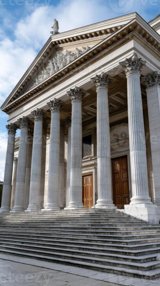 Large white columns on the building photo