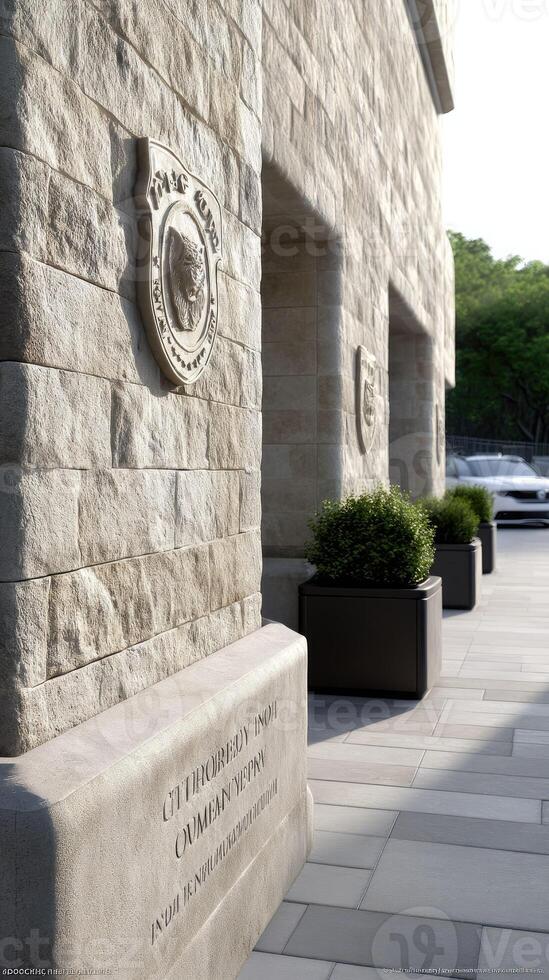 The exterior of the u s department of justice building photo