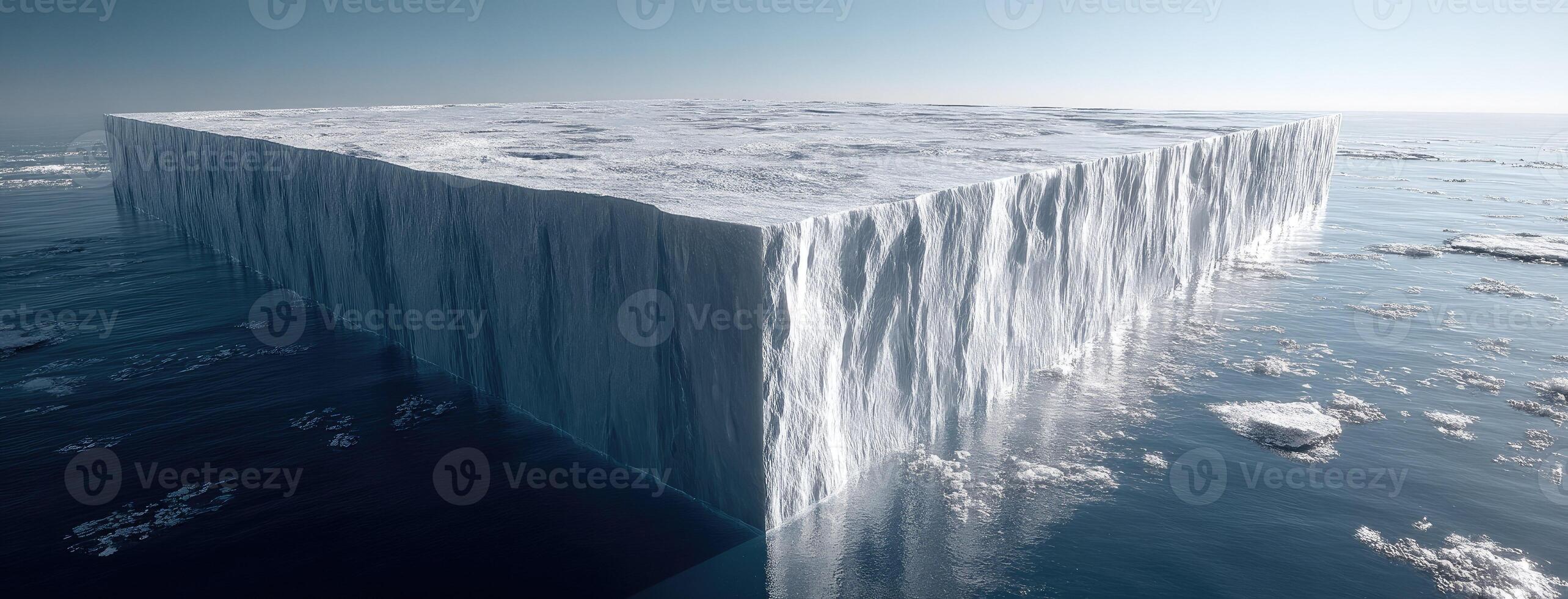 An iceberg floating in the ocean photo