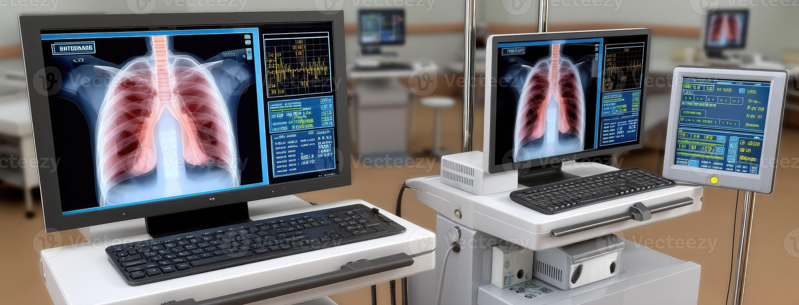 A computer monitor with a lung on it photo