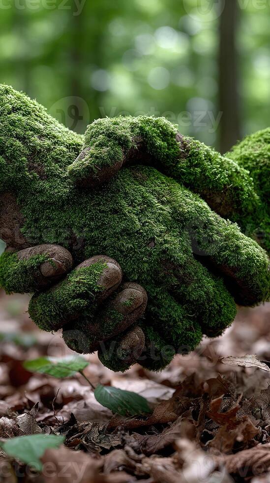 Green handshake concept photo