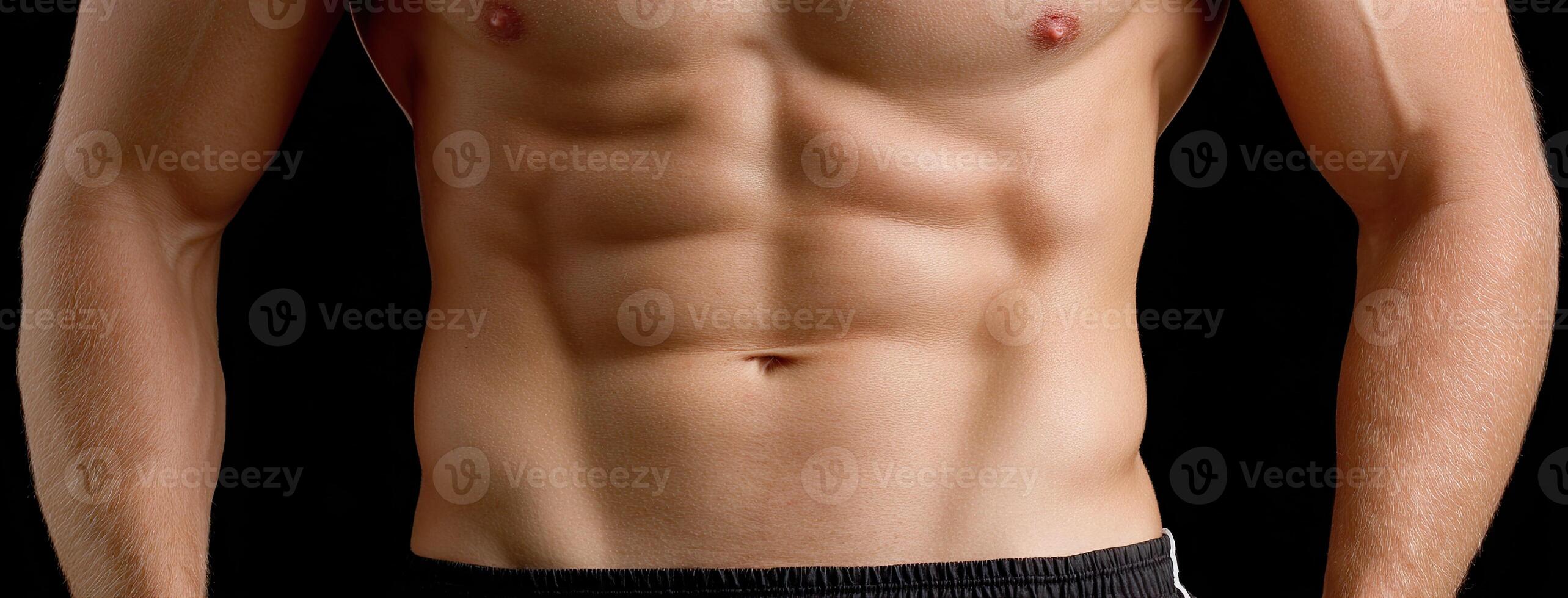 A man's torso with no shirt on photo