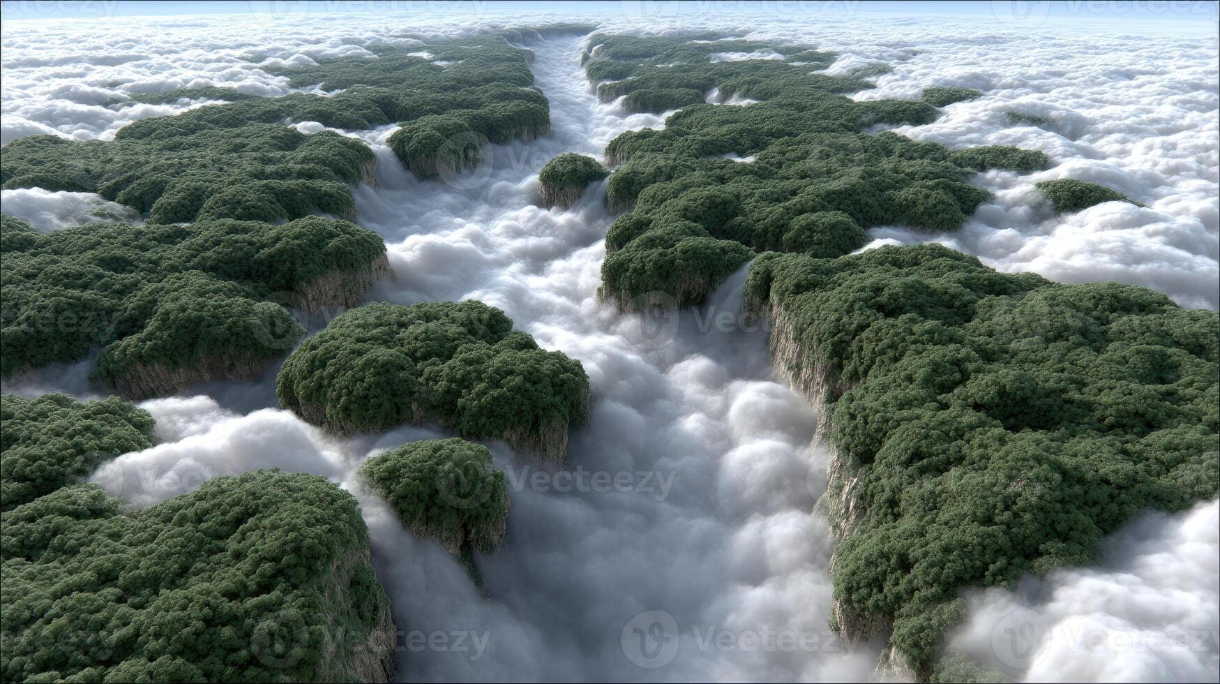 A river flowing through the clouds photo