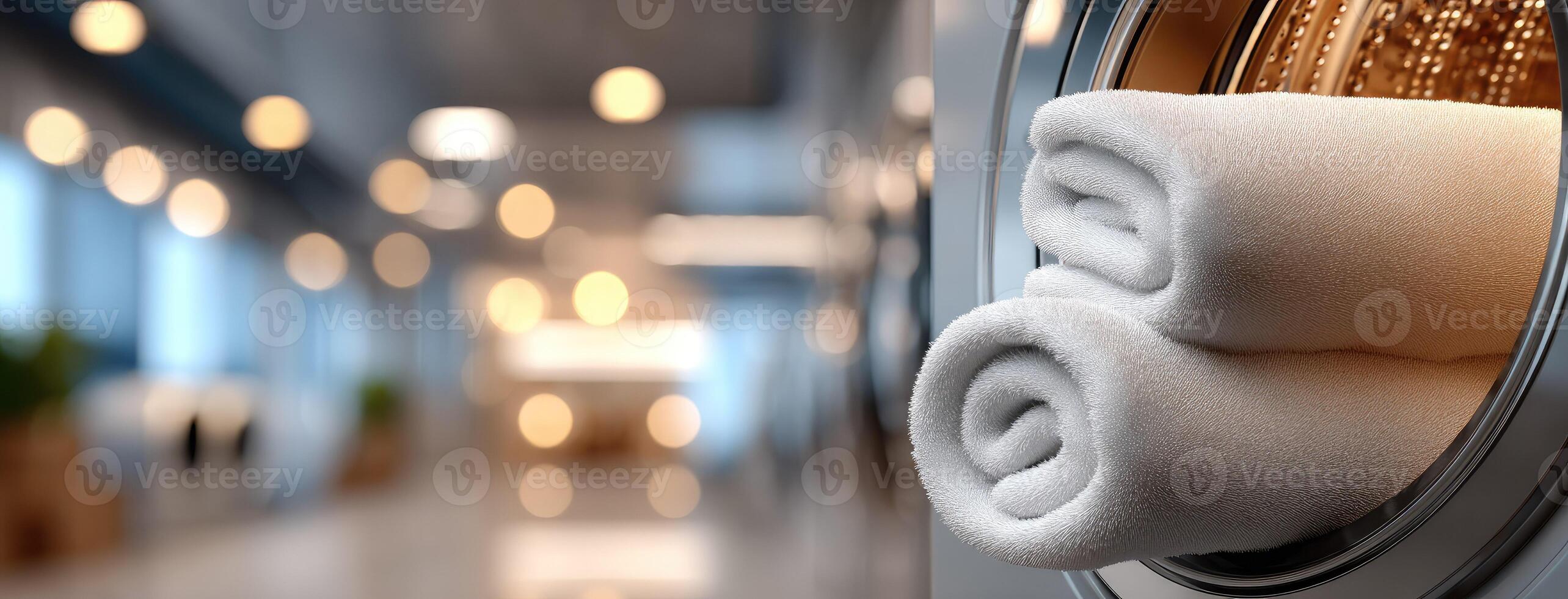 A stack of towels in a washing machine photo