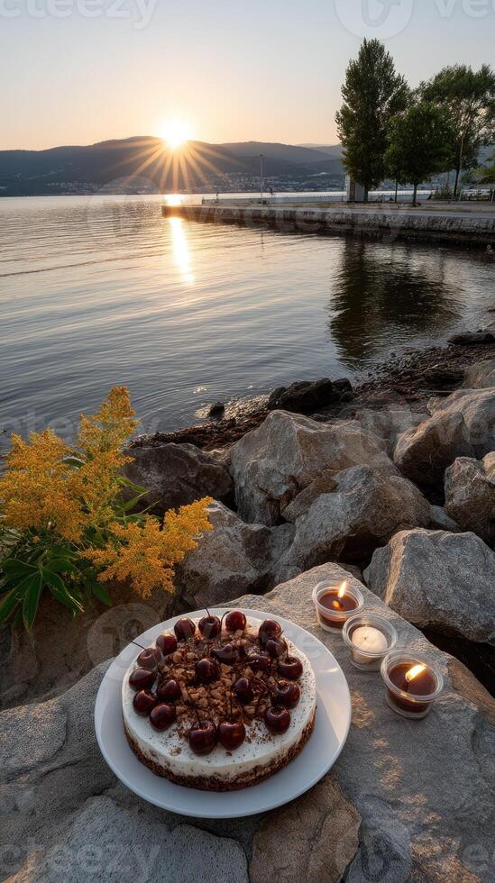 A dessert on a plate photo