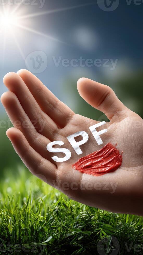 Spf sun protection concept photo