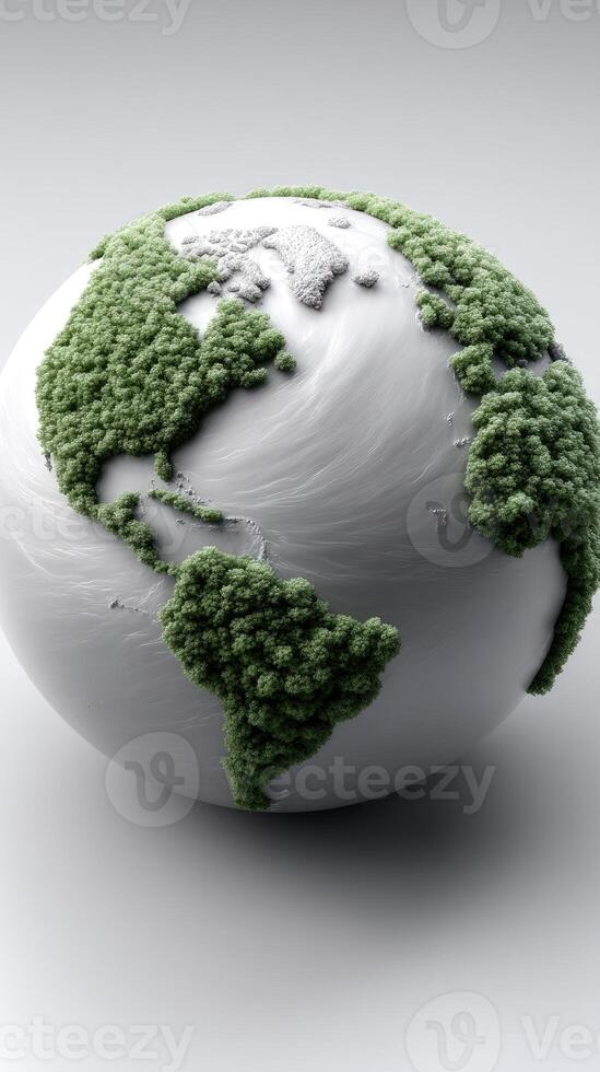 A 3d rendering of a green earth globe photo
