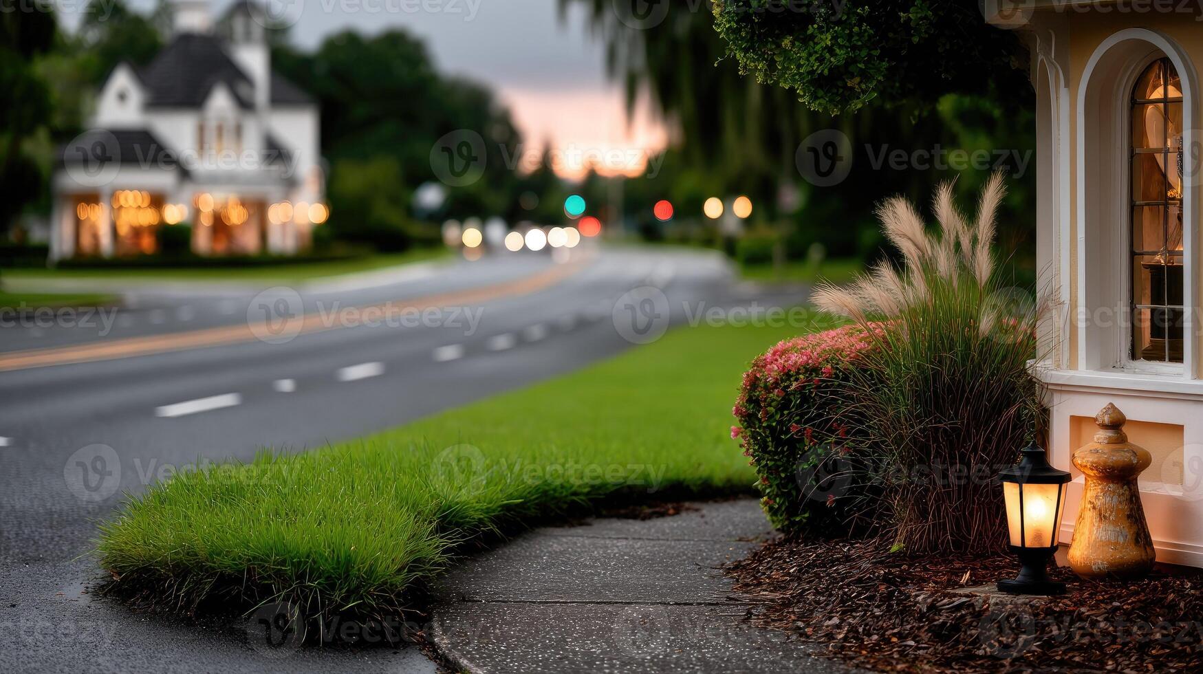 A street with a house on it photo