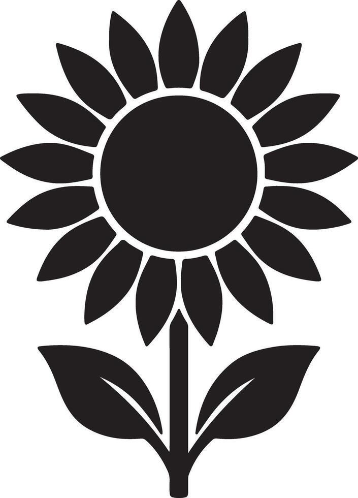 Majestic Black Sunflower Silhouette A Simple, Elegant Floral Design for Nature Lovers and Garden Enthusiasts vector