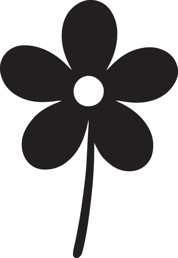 Simple Black and White Flower Illustration A Minimalist Floral Design for Spring, Summer, or Any Season, Evoking Peace and Serenity vector