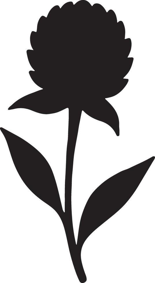 Elegant Black Silhouette of a Single Flower Blooming Gracefully in a Minimalist Style, Evoking Serenity and Simple Beauty vector
