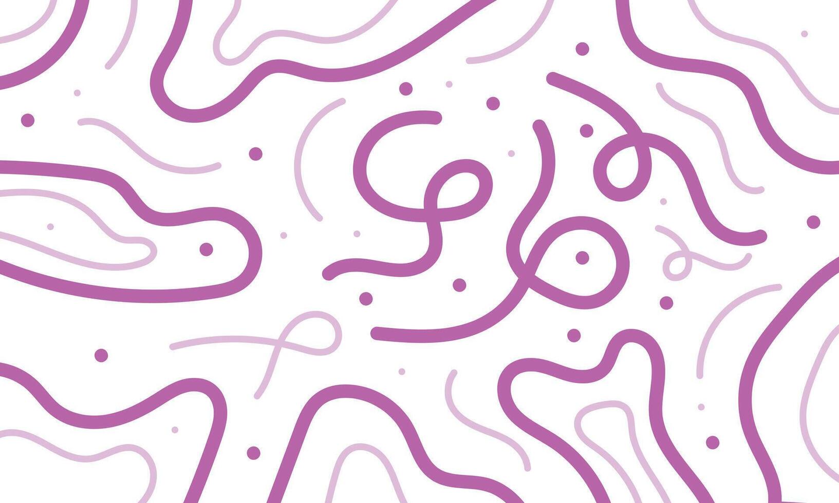 Abstract purple line art with rounded shapes and scattered dots pattern vector
