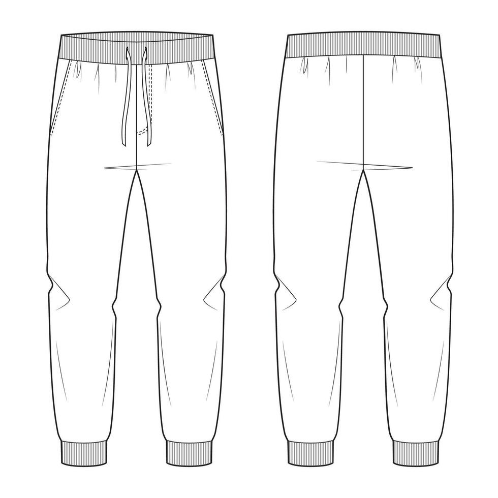 Mans jersey jogger pants template vector