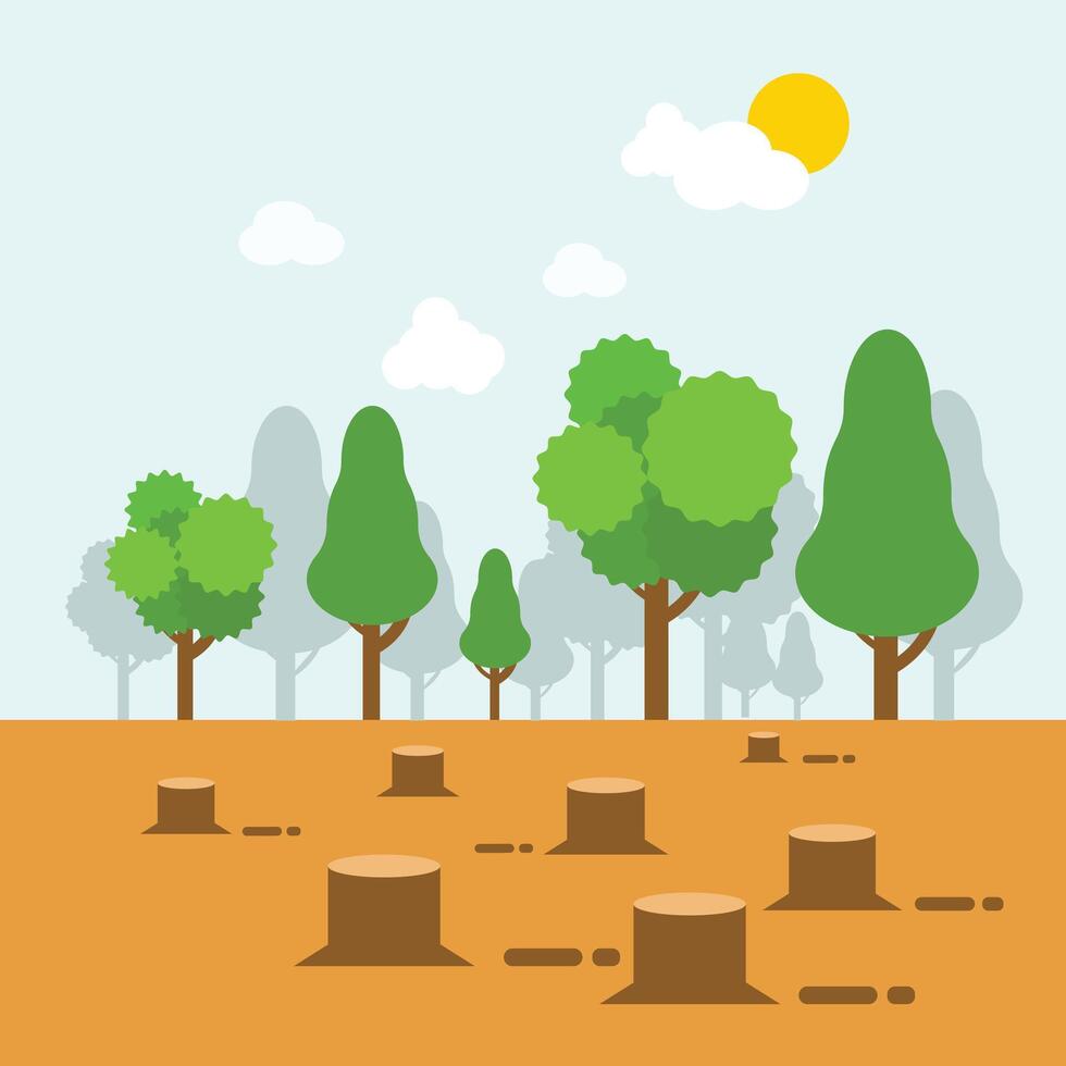 Deforestation earth design concept illustration stock illustration. vector